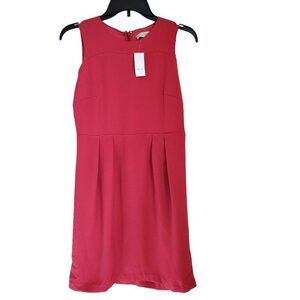 Loft Dress‎ Sz 0 Pink Pleated Sleeveless Drop Waist Shift Knee NWT